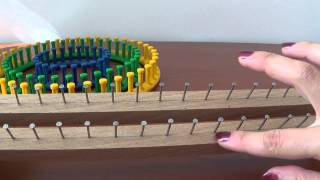 Tutorial per costruire un telaietto rettangolare per lavorare la lana  How to make a knitting loom [upl. by Skurnik]