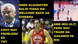 SMB VIC MANUEL HALOS BANGKO NA TRADE SOON  GREG SLAUGHTER BALIK GINEBRA  CHOT MAY PROBLEMA SA [upl. by Salomone]