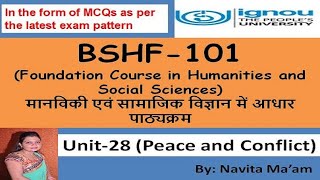 BSHF 101 UNIT28 Peace and Conflict शांति और संघर्ष [upl. by Elsie]