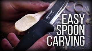 Easy Spoon Carving  Without a spoon knife [upl. by Stewart819]