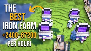 Minecraft BEST IRON FARM 121  NEW  2400  67200 Per Hour [upl. by Dyol]