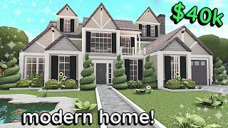 40k Modern Bloxburg Family House Build 2 Story Tutorial [upl. by Haida278]