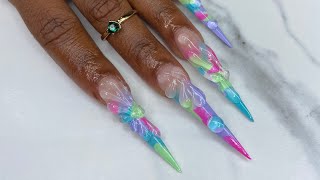 Recreating Tik Tok 1000😱Textured Nails  Acrylic Application  Shaping Tutorial  Beginner Friendly [upl. by Adnih113]