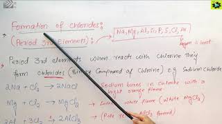 reactions of period 3 elements with chlorine  s and p block elements  lec 09 [upl. by Ffoeg898]