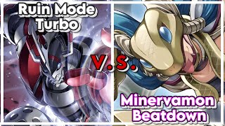 Minervamon VS Ruin Mode Turbo  Project Drasil  BT15 Format [upl. by Aiynot4]