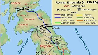 Map of Roman Britain ca 150 AD showing the main Roman roads cities and Brythonic tribes [upl. by Adrea]