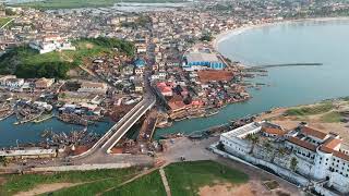 Drone Footage of the Elmina Castle  Slave Trade History Ghana  Africa [upl. by Krystalle181]