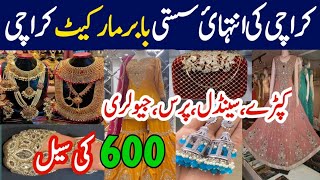 Babar Market Landhi Karachi fancy dressfootwear jewellery Shopping in local bazar Pakistan [upl. by Acimat623]