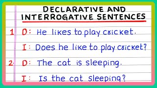 DECLARATIVE AND INTERROGATIVE SENTENCES  5  10 Examples of DECLARATIVE AND INTERROGATIVE SENTENCES [upl. by Couture589]