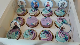 Magical FrozenThemed Cupcakes 3Color Buttercream amp Fondant Tips for a Perfect Party [upl. by Ardiedal]