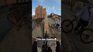 Extreme MTB on a bridge urbanfreeride mtb enduro bike downhill propain hamburg bike Downhill [upl. by Eillek]