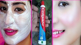 SKIN WHITENING MASK FOR WHITENING FACIAL SKIN FROM TOOTHPASTE [upl. by Yuht246]