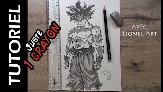 Comment dessiner Goku Ultra Instinct  avec 1 crayon HB [upl. by Aramot919]