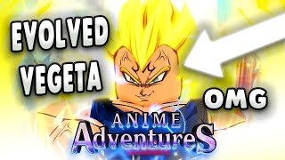 SHOWCASE MAX LEVEL EVOLVED VEGETA IS AN INSANE META GROUND UNIT🐉UPD Anime Adventures New Code [upl. by Siuqram429]