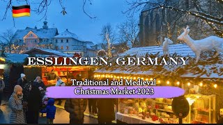 Esslingen Germany  Magical Night walk on beautiful winter Christmas Market  Medieval amp Traditional [upl. by Presber]