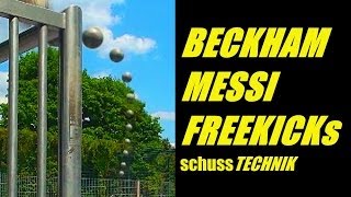 David Beckham Free Kick TUTORIAL  Messi Freekicks Schusstechnik  ifreekick [upl. by Faustena]