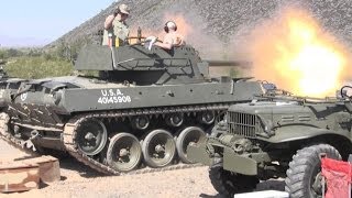 M18 Hellcat tank destroyer firing [upl. by Ithsav]