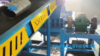 Mobile Tyre Rubber Metal Plastic Wood Shredding Recycling Crusher Small Metal Shredder for Sale [upl. by Drona141]