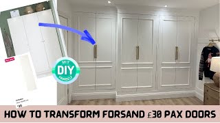 IKEA PAX Wardrobe Forsand £30 Doors  Transform The Doors Yourself  DIY HACK Bespoke Closet Hacks [upl. by Ahsieat177]