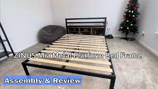 ZINUS Mia Metal Platform Bed Frame  Assembly amp Review [upl. by Adahsar426]