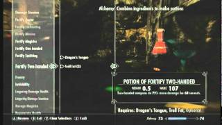 Skyrim  How to Make TwoHanded Potions Increase Your Two H [upl. by Irita372]