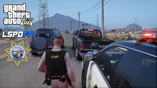 NO COMMENTARY GTA V LSPDFR  CHP PATROLLING WITH A PARTNER  EP14 [upl. by Bacchus]