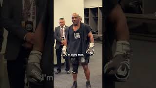 Lennox Lewis amp Evander Holyfield visiting Mike Tyson in his dressing room before the Jake Paul fight [upl. by Marchak389]