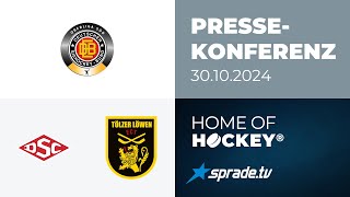 30102024  Pressekonferenz  Deggendorfer SC vs Tölzer Löwen [upl. by Haerdna255]