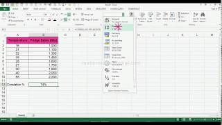 Correl function example in excel [upl. by Adiahs]