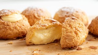 クッキーシュー：シュークリームの作り方 Choux au Craquelin：Cream Puffs｜HidaMari Cooking [upl. by Arette]