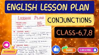 ENGLISH LESSON PLAN  CONJUNCTION CLASS678 englishlessonplan conjunction viral class6english [upl. by Einre]