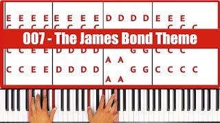 James Bond Piano  How to Play Theme James Bond Piano Tutorial [upl. by Peacock]