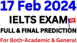 17 FEBRUARY 2024 IELTS EXAM PREDICTION  FEBRUARY IELTS EXAM  IELTS  IDP amp BC [upl. by Audy]