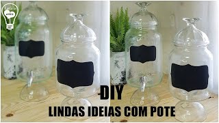 IDEIAS LINDAS COM POTE DE VIDRO PARA COZINHA LETICIAARTES [upl. by Obala957]