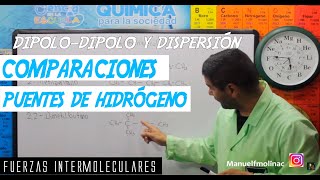 10Fuerzas Intermoleculares 1024 Comparaciones Puentes de Hidrógeno DipoloDipolo y Dispersión [upl. by Tnairb]