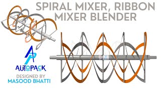 Ribbon mixer blender  Autodesk Inventor  Spiral Mixer Pharmaceutical artofrendering [upl. by Knorring]