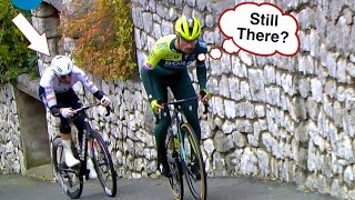 Primoz Roglic Attacks Remco Evenepoel on Steep Ramp  ParisNice 2024 Stage 6 [upl. by Llabmik]