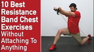 10 Best Resistance Band Exercises For Chest ❌No Attaching Needed❌ [upl. by Esnahc]