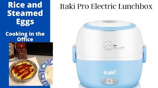 Steamed eggs and rice  Itaki Pro Electric Lunchbox  Office Cooking [upl. by Enywtna]