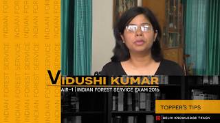 How to crack Indian Forest Service Exam  By AIR1 2016 Vidushi Kumar [upl. by Dlanar395]