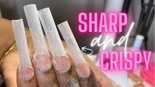 Easiest Way To Sharpen Your Acrylic Nail Shape  Tapered Square [upl. by Wyly692]