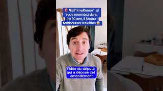 🚨Ma Prime Rénov’  si vous revendez le logement dans les 10 ans il faudra rembourser les aides 😱 [upl. by Langham]