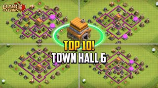 TOP 10 Best Town Hall 6 TH6 Anti 3 Stars Base Layout  Copy Link 2024  Clash of Clans [upl. by Ahseina]