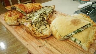 Calzones de hongo y roquefort de dos quesos de longaniza y de ricota con vegetales [upl. by Norraa]