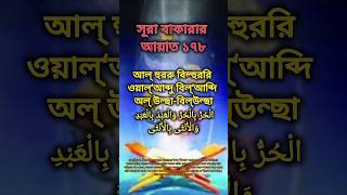 সূরা বাকারার ১৭৮ আয়াত surah bakarar 178 ayat surah shorts [upl. by Russ]