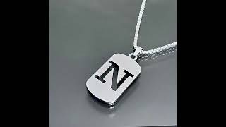 1pc Mens Titanium Steel Pendant Necklace26 Initial NecklacesMens Fashion Accessories [upl. by Christie]