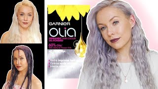 TRYING OUT GARNIER OLIA METALLIC SILVER HAIR DYE  FIRST IMPRESSIONS  REVIEW  ELLIE KING [upl. by Aiht]