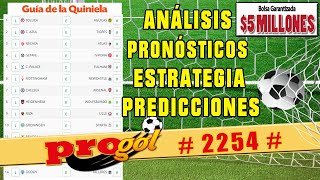 ✅ PROGOL 2254 Análisis completo ✅ Pronósticos de esta semana 🚀 [upl. by Notyalc]