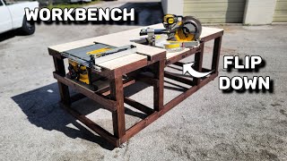 Flip Down Miter Saw and Table Saw Workbench [upl. by Attiuqahs]