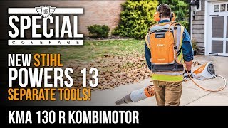 We visit Stihl for a sneak peek at their NEW Kombimotor KMA 130 R Battery Backpack [upl. by Adelice]